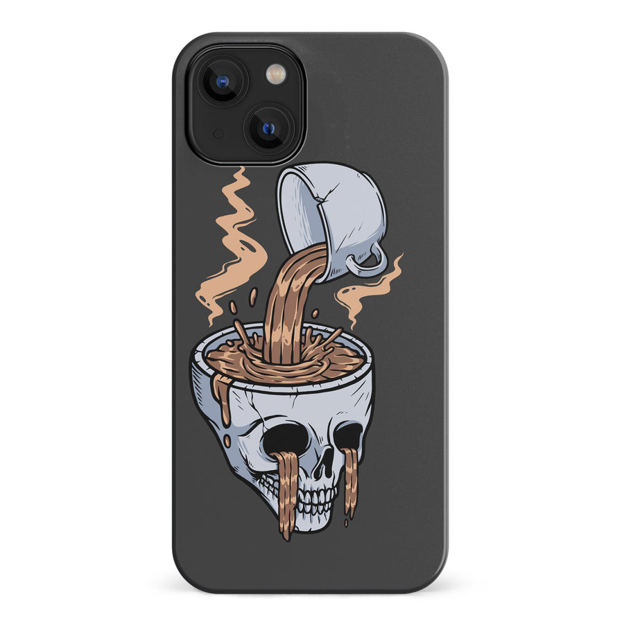 iPhone 14 Coffee Goes Straight to Your Head Phone Case in Black