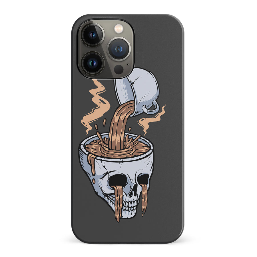 iPhone 14 Pro Coffee Goes Straight to Your Head Phone Case in Black