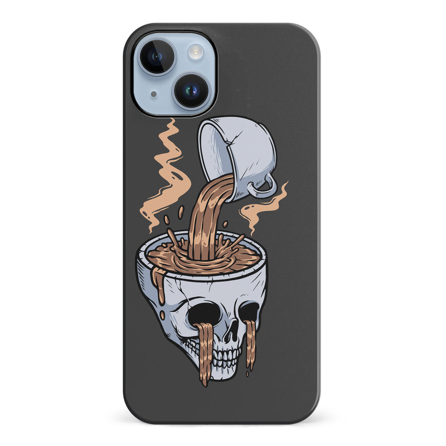 iPhone 14 Plus Coffee Goes Straight to Your Head Phone Case in Black