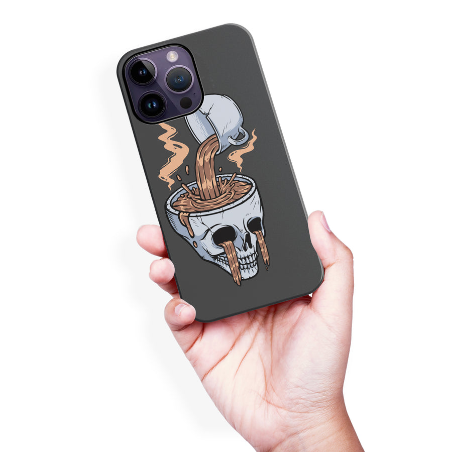 iPhone 14 Pro Max Coffee Goes Straight to Your Head Phone Case in Black