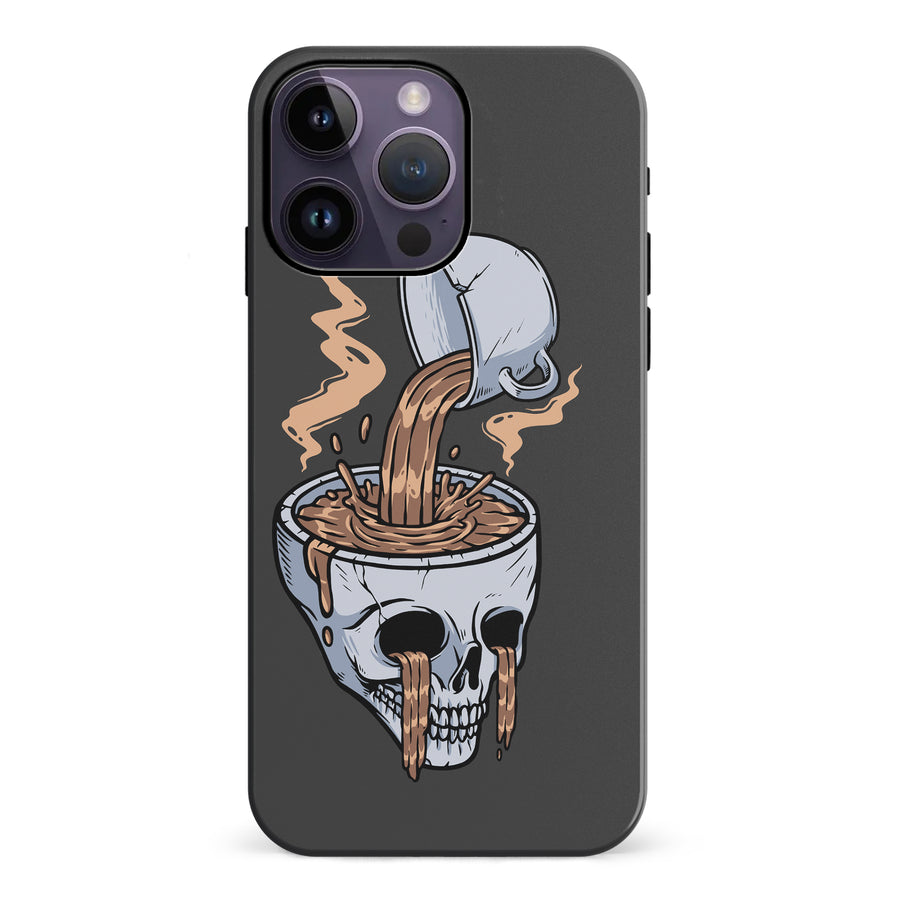 iPhone 14 Pro Max Coffee Goes Straight to Your Head Phone Case in Black