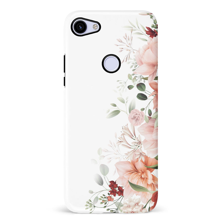 Google Pixel 3A half bloom phone case in white