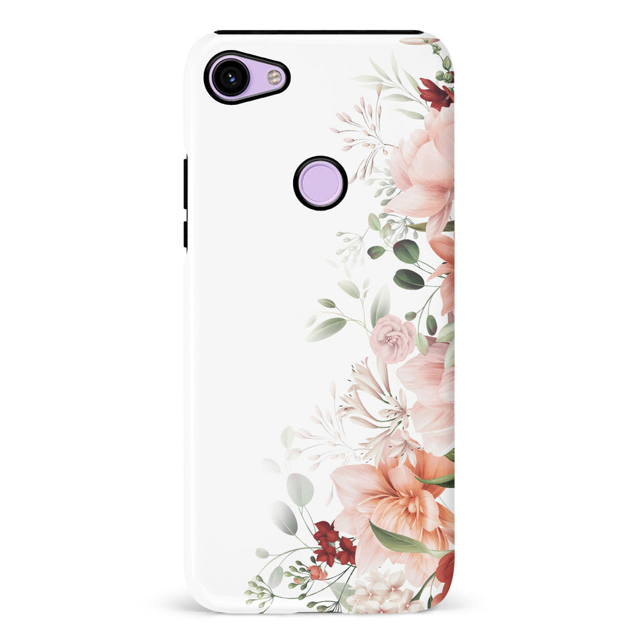Google Pixel 3 half bloom phone case in white