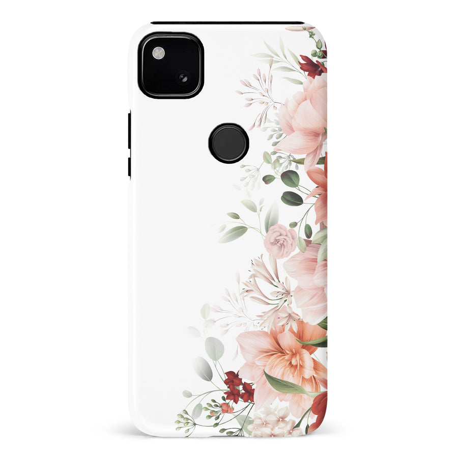 Google Pixel 4A half bloom phone case in white