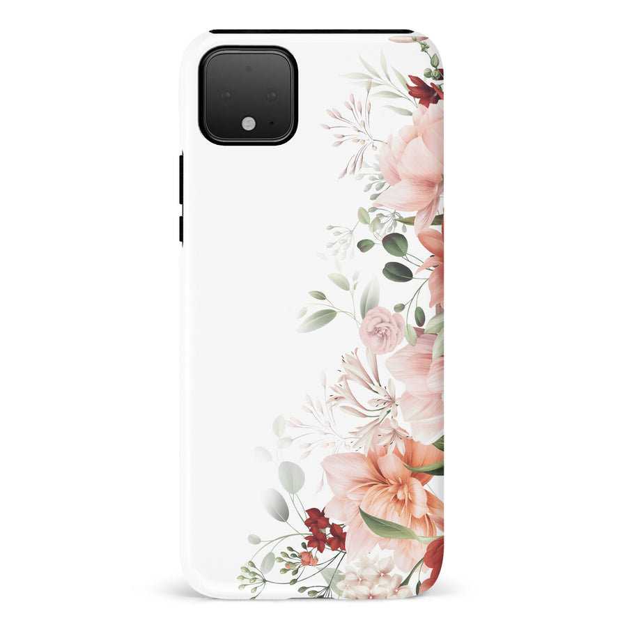 Google Pixel 4 XL half bloom phone case in white