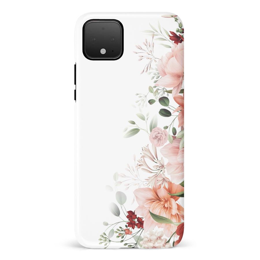Google Pixel 4 half bloom phone case in white