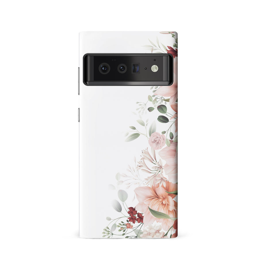 Google Pixel 6 half bloom phone case in white