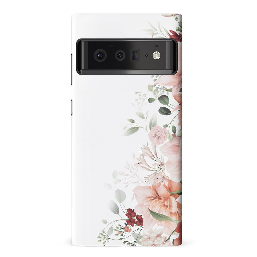 Google Pixel 6 Pro half bloom phone case in white