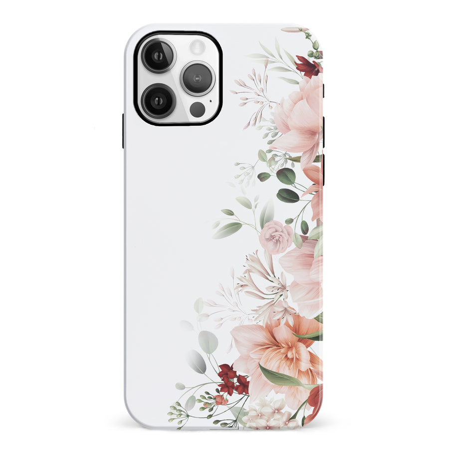 iPhone 12 half bloom phone case in white