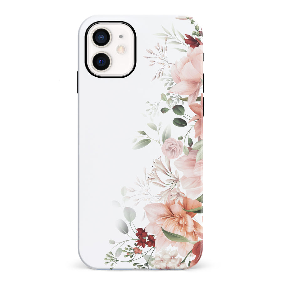 iPhone 12 Mini half bloom phone case in white