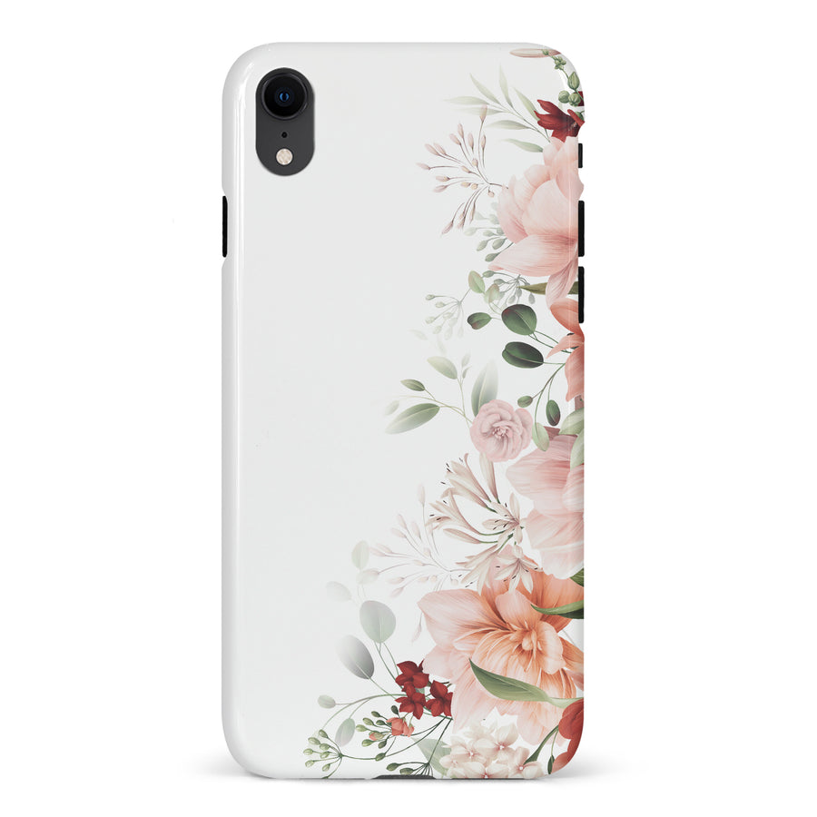 iPhone XR half bloom phone case in white