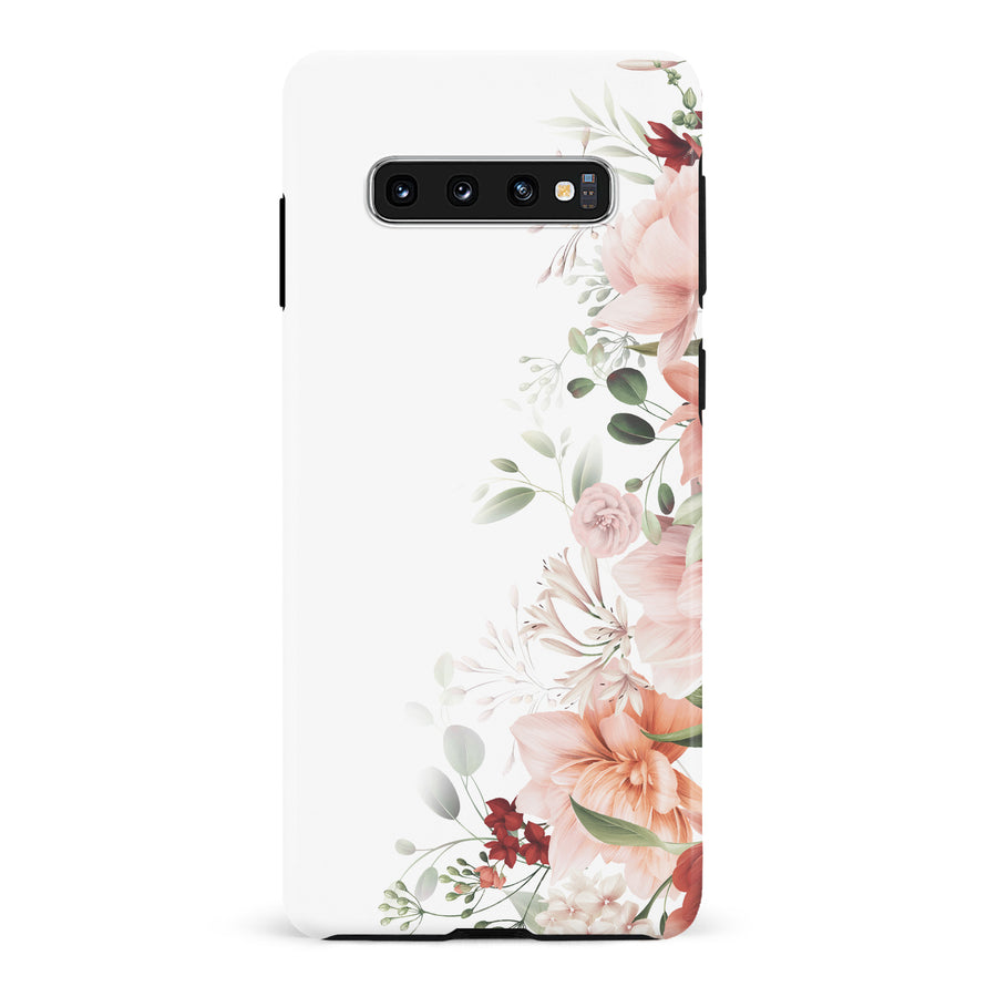Samsung Galaxy S10 half bloom phone case in white