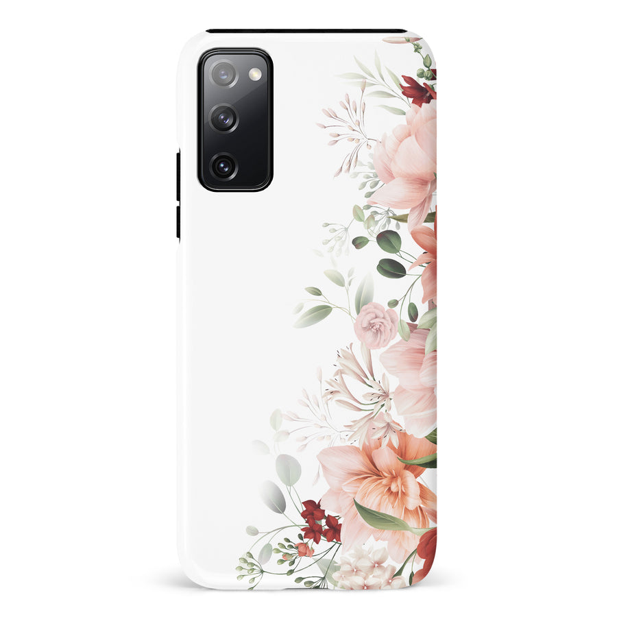 Samsung Galaxy S20 FE half bloom phone case in white