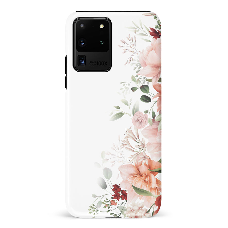 Samsung Galaxy S20 Ultra half bloom phone case in white