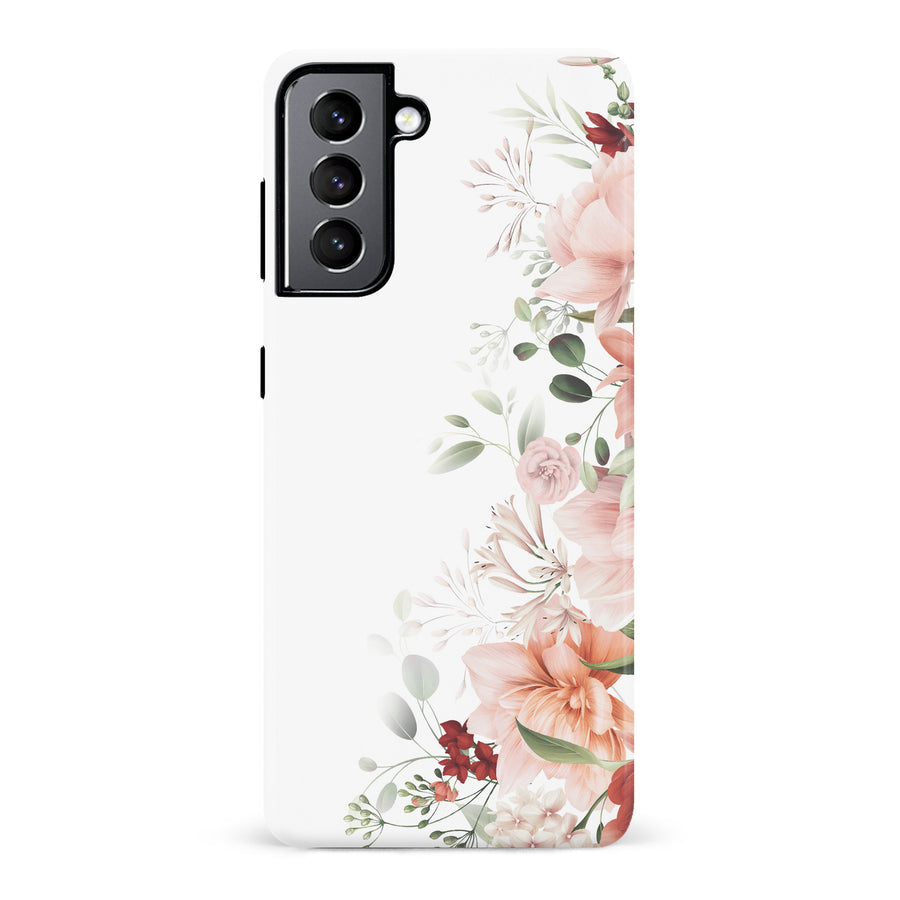 Samsung Galaxy S22 half bloom phone case in white