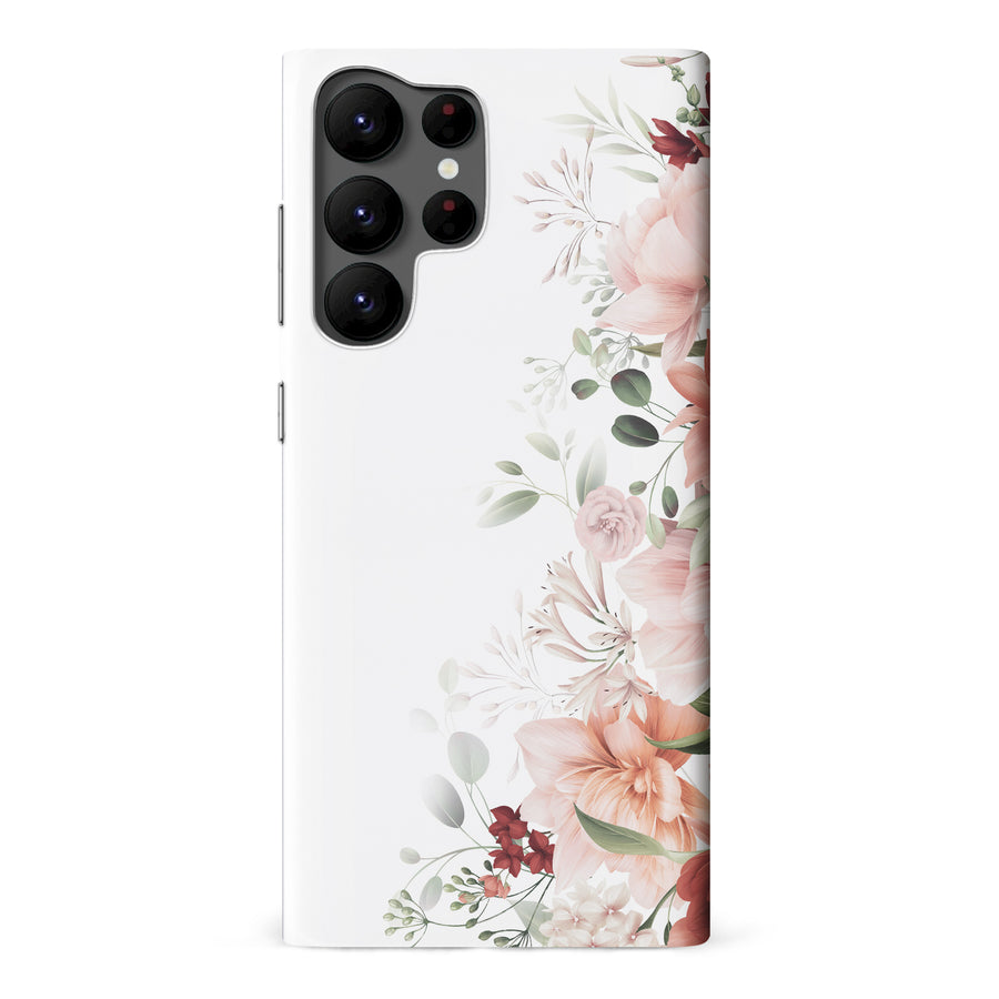 Samsung Galaxy S22 Ultra half bloom phone case in white
