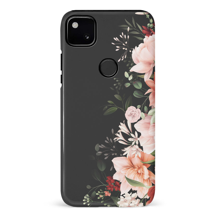 Google Pixel 4A half bloom phone case in black