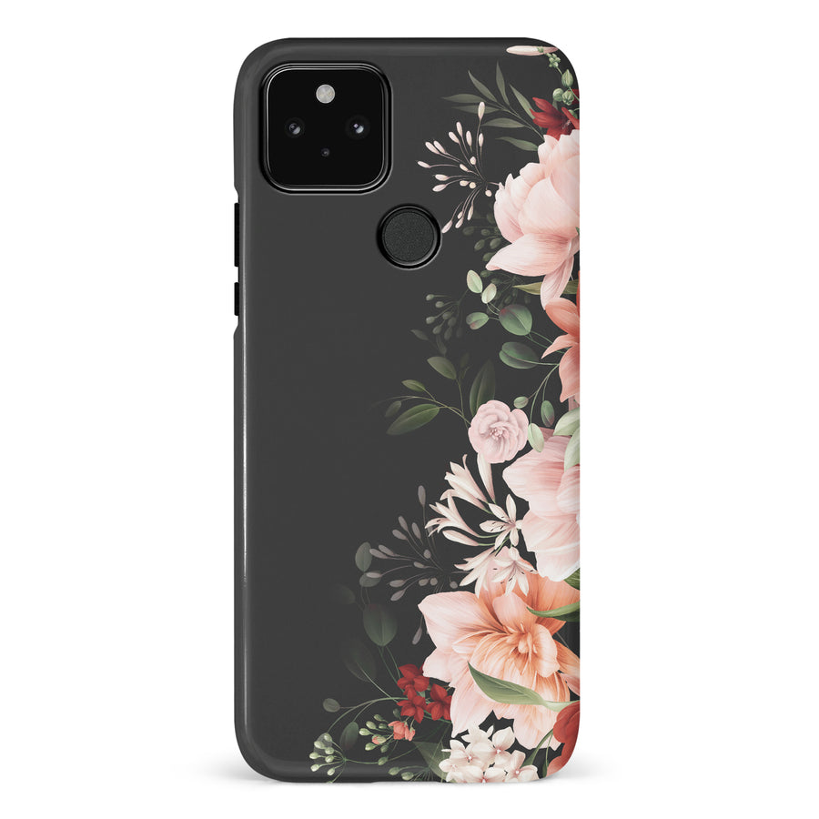 Google Pixel 5 half bloom phone case in black