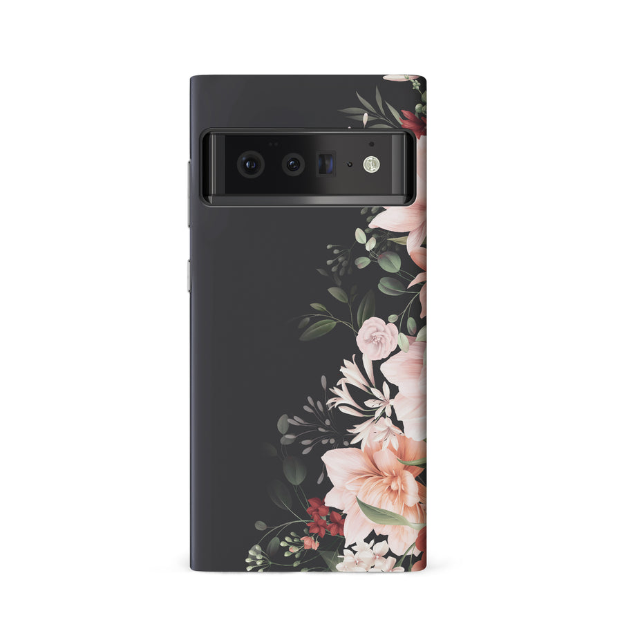 Google Pixel 6 half bloom phone case in black