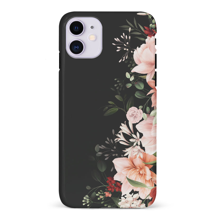 iPhone 11 half bloom phone case in black
