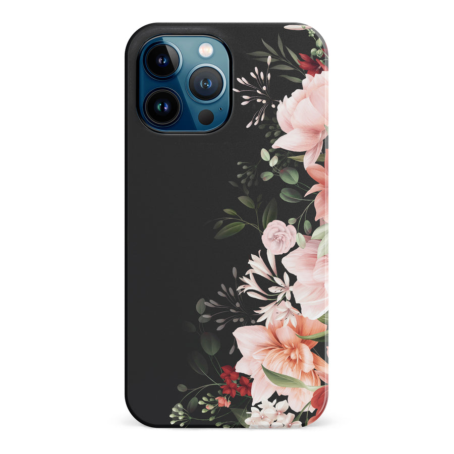 iPhone 12 Pro Max half bloom phone case in black
