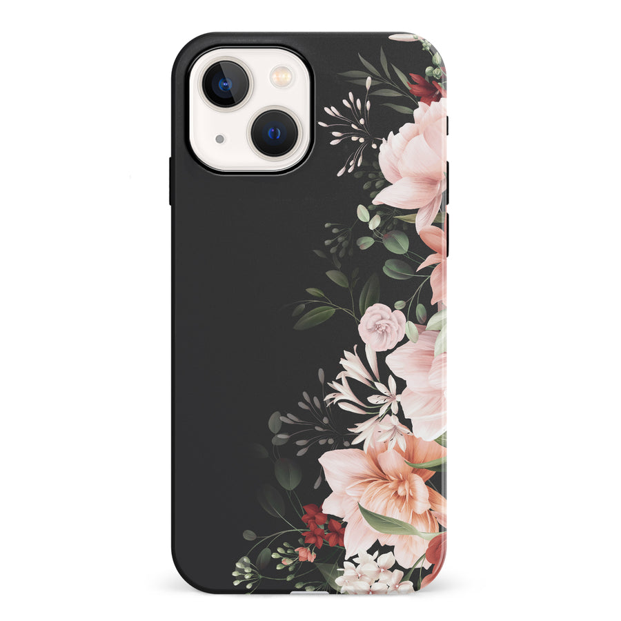 iPhone 13 & 13 Mini half bloom phone case in black