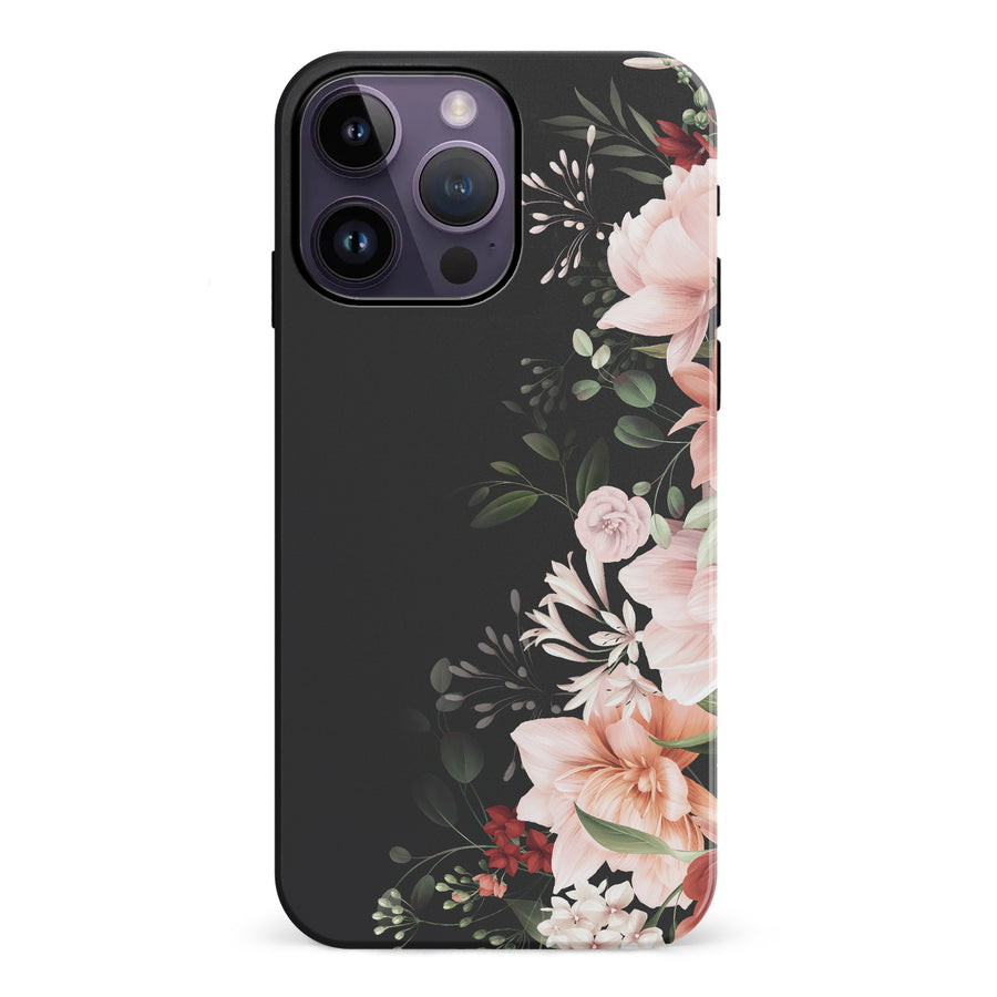 iPhone 14 Pro Max half bloom phone case in black