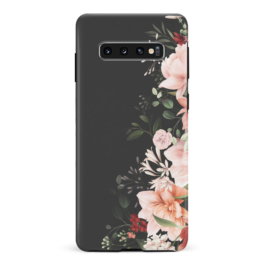 Samsung Galaxy S10 half bloom phone case in black