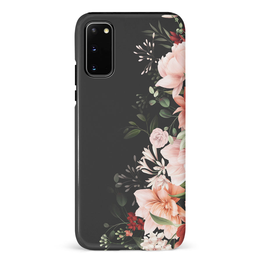 Samsung Galaxy S20 half bloom phone case in black