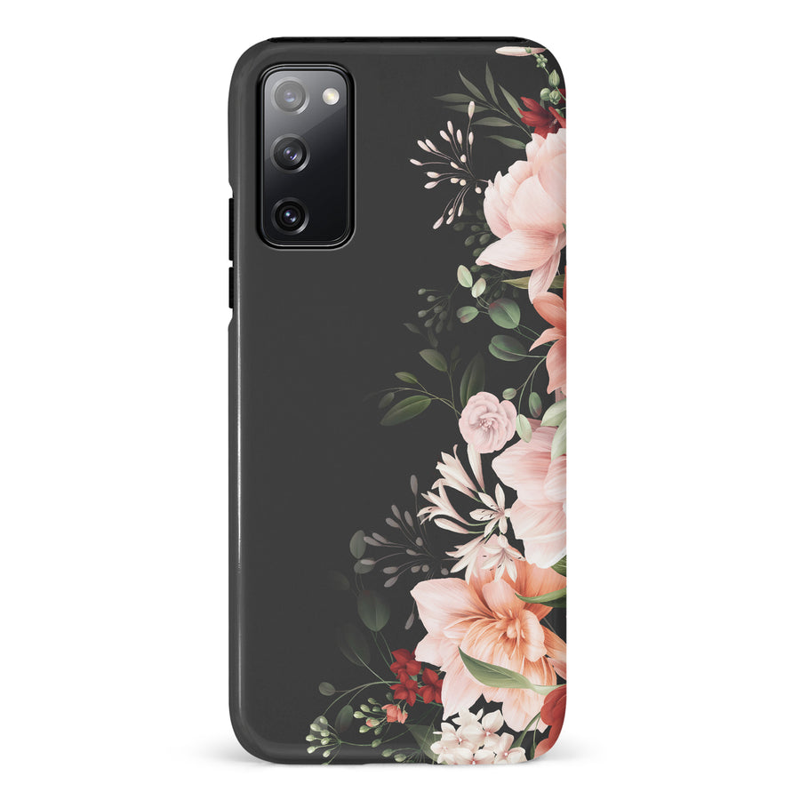 Samsung Galaxy S20 FE half bloom phone case in black