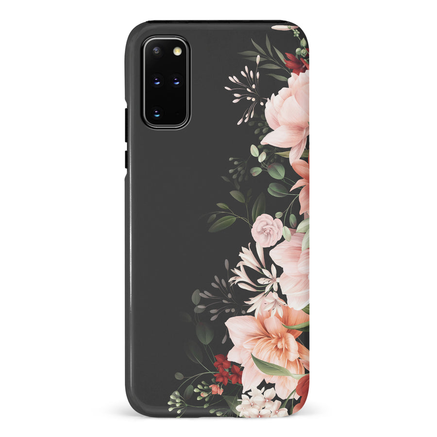 Samsung Galaxy S20 Plus half bloom phone case in black