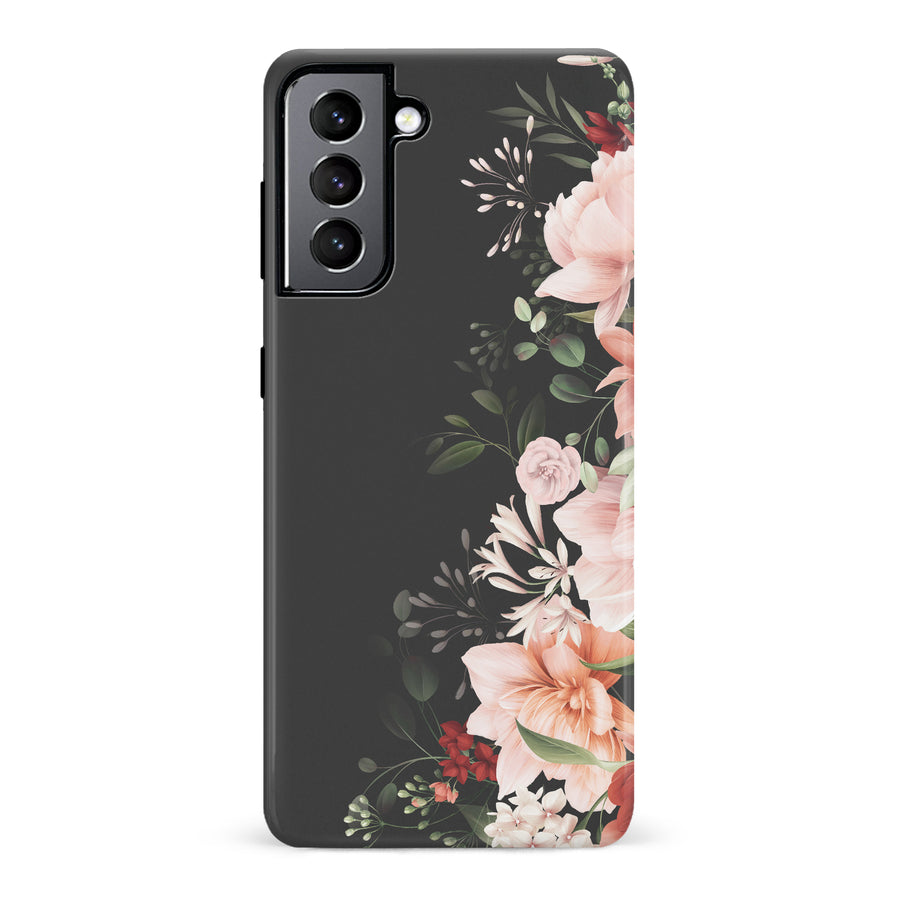 Samsung Galaxy S22 half bloom phone case in black