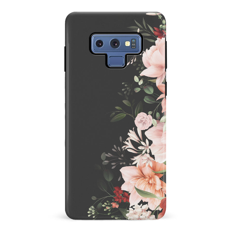 Samsung Galaxy Note 9 half bloom phone case in black
