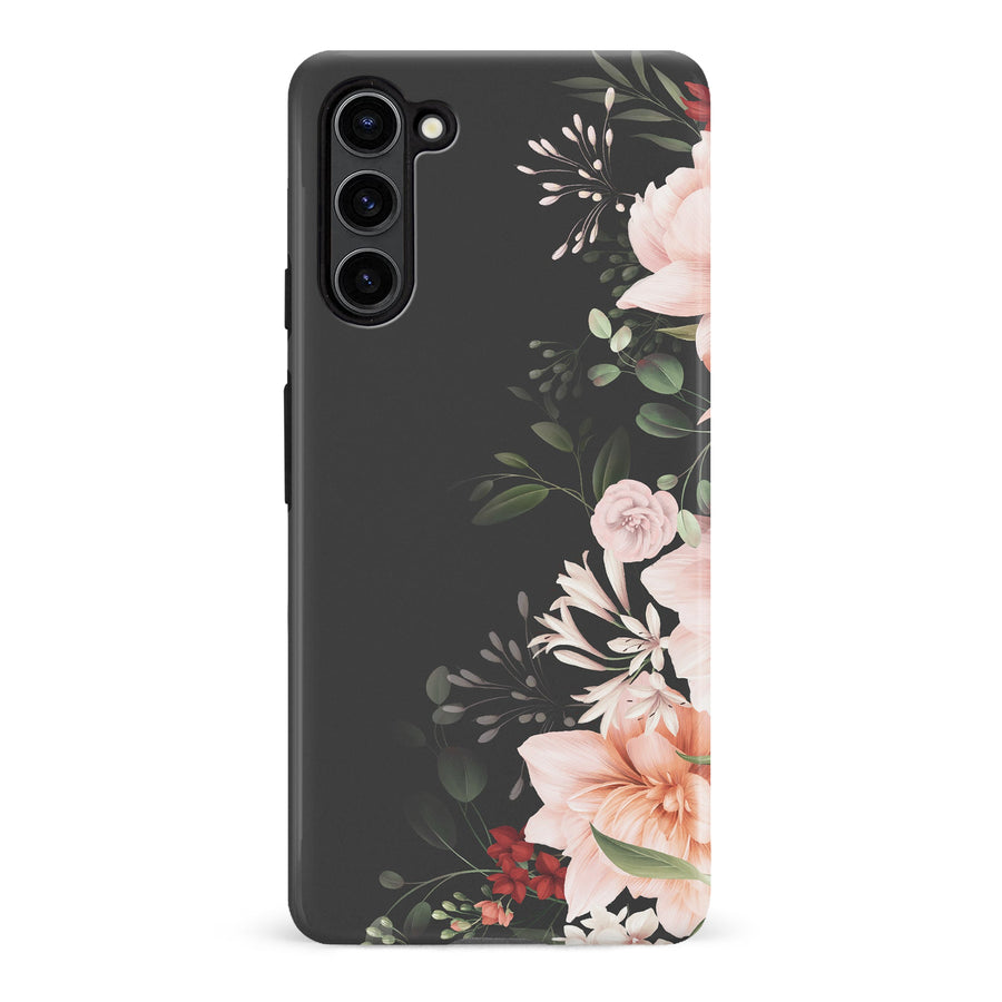 Samsung S23 Plus Half Bloom Floral Phone Case - Black