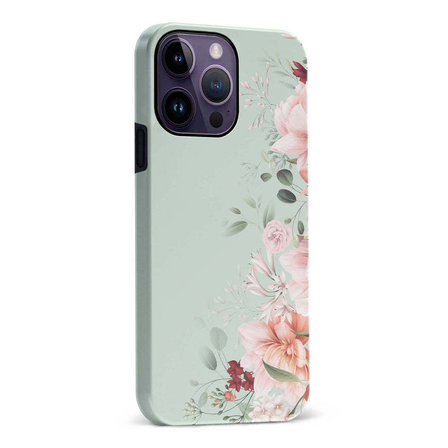 iPhone 14 Pro Max 3 half bloom phone case in green