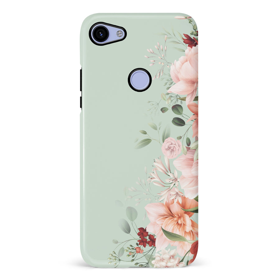Google Pixel 3A XL half bloom phone case in green