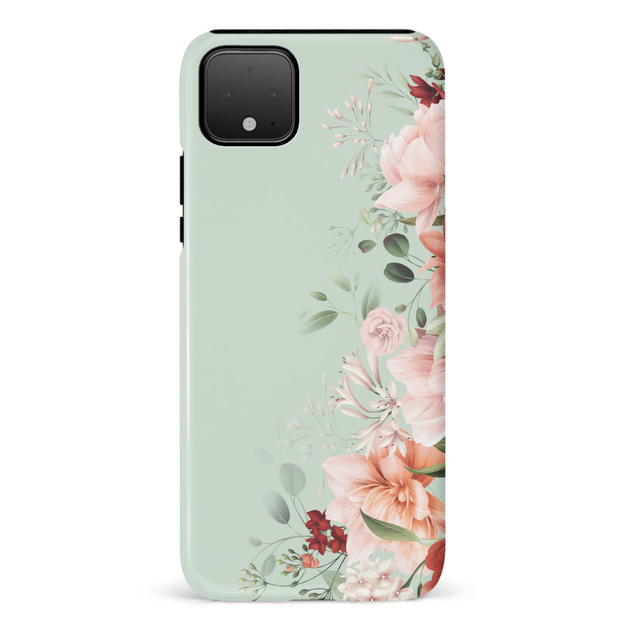 Google Pixel 4 XL half bloom phone case in green