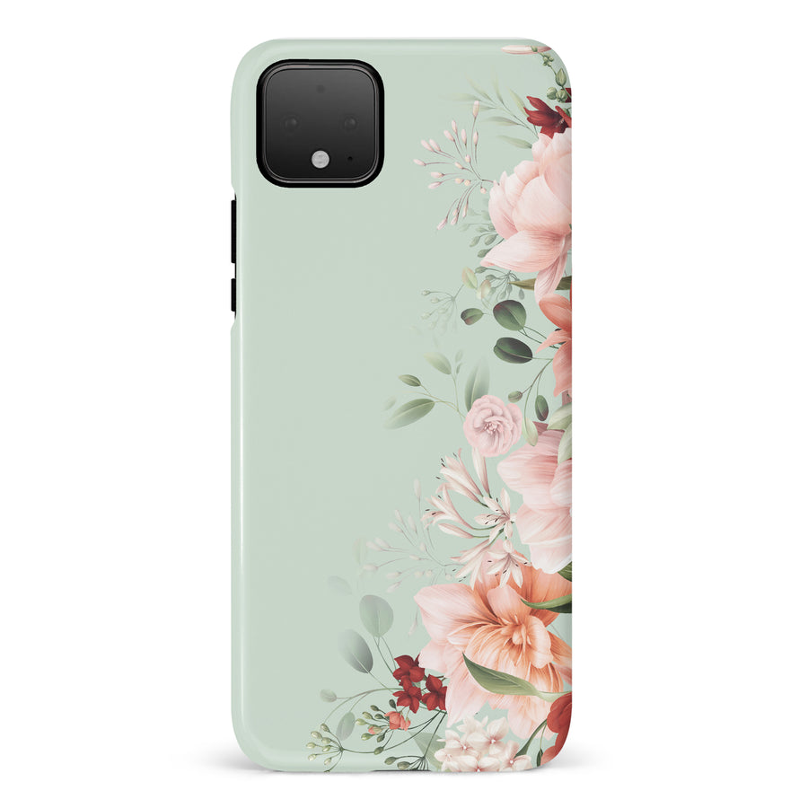 Google Pixel 4 half bloom phone case in green