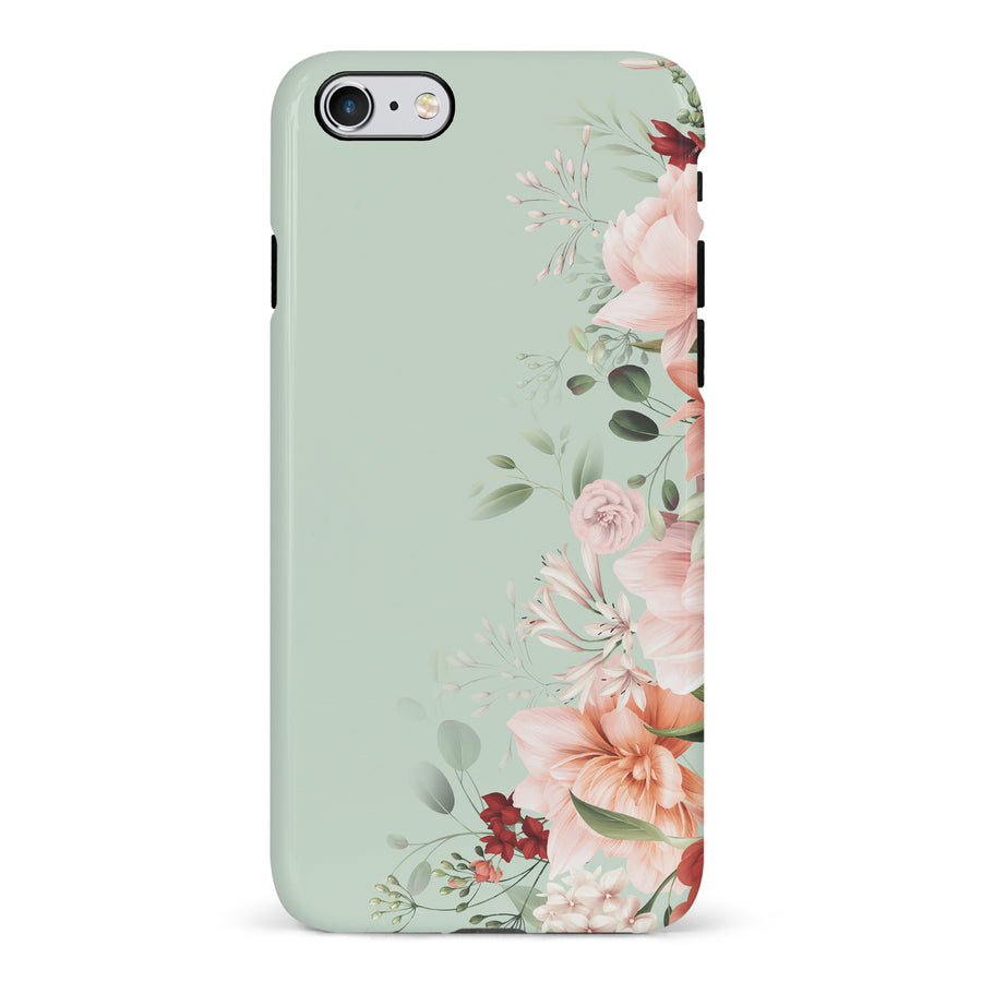 iPhone 6S Plus half bloom phone case in green