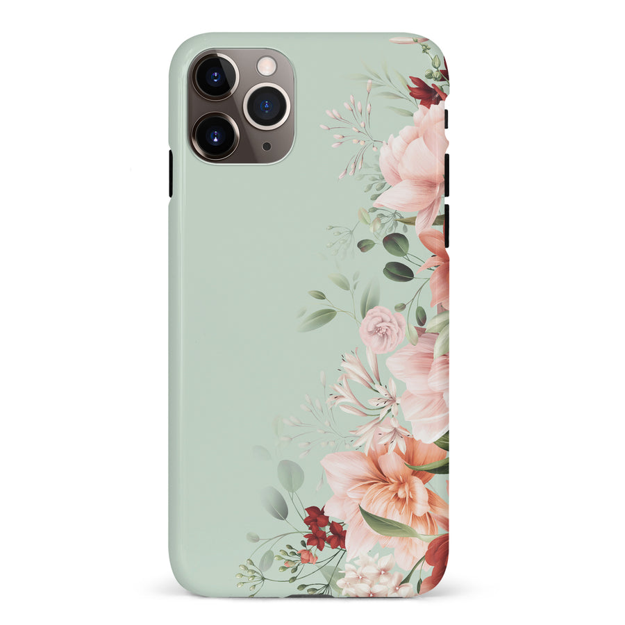 iPhone 11 Pro Max half bloom phone case in green