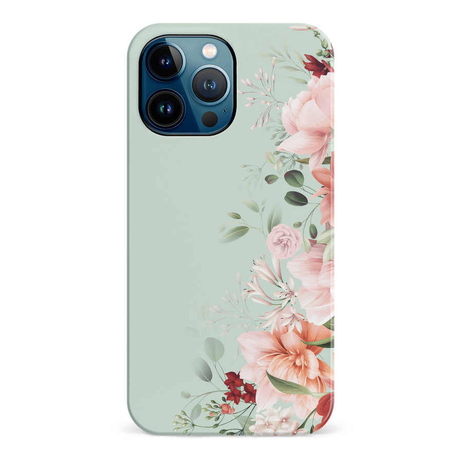 iPhone 12 Pro Max half bloom phone case in green