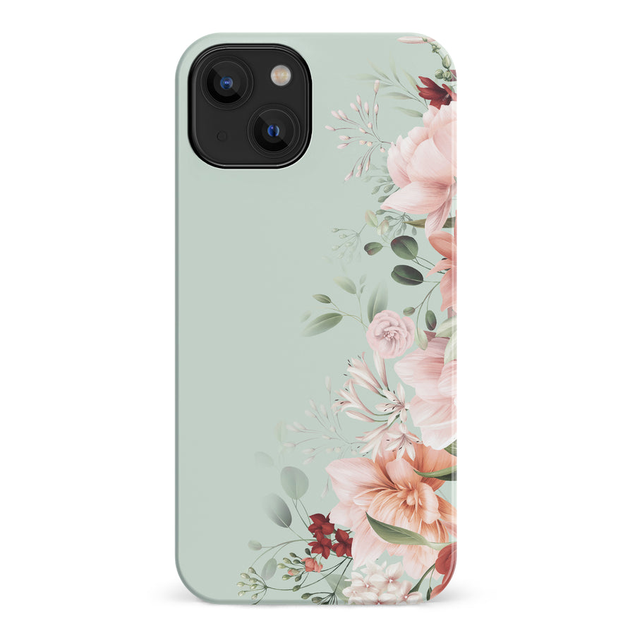 iPhone 14 half bloom phone case in green