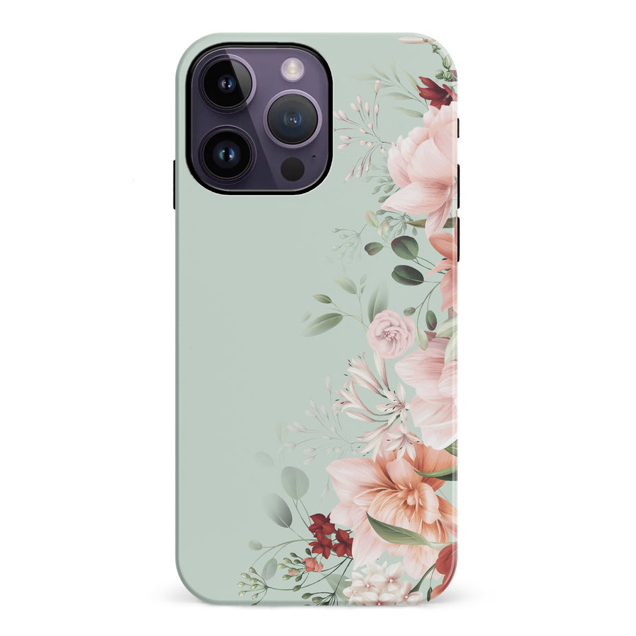 iPhone 14 Pro Max half bloom phone case in green