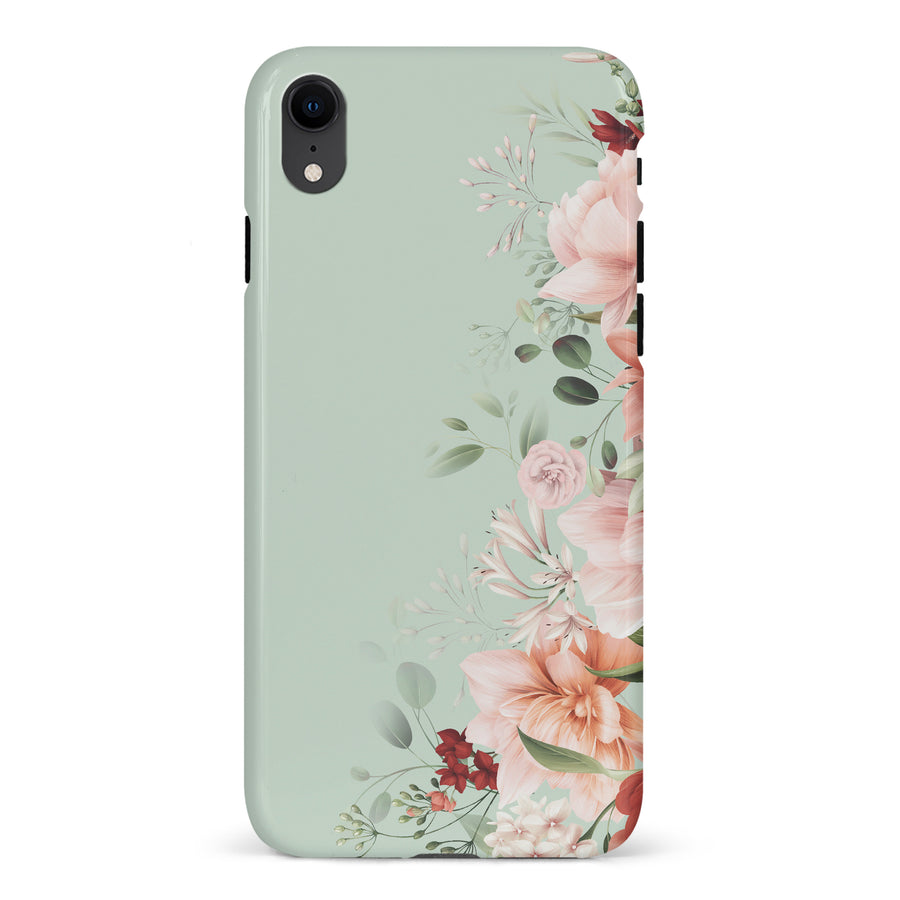 iPhone XR half bloom phone case in green