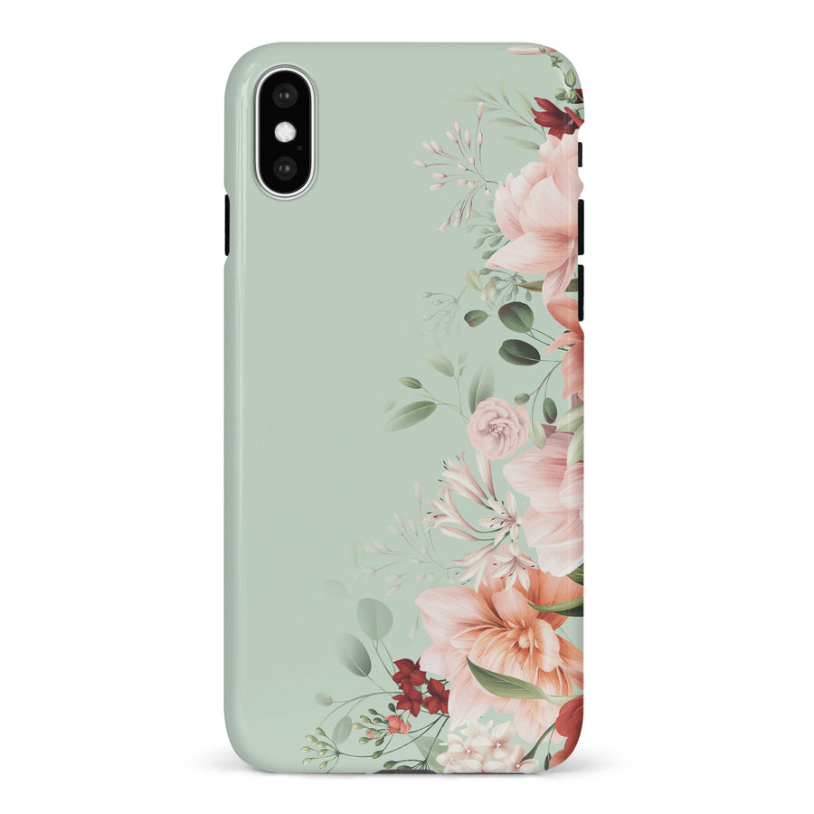 iPhone X/XS half bloom phone case in green