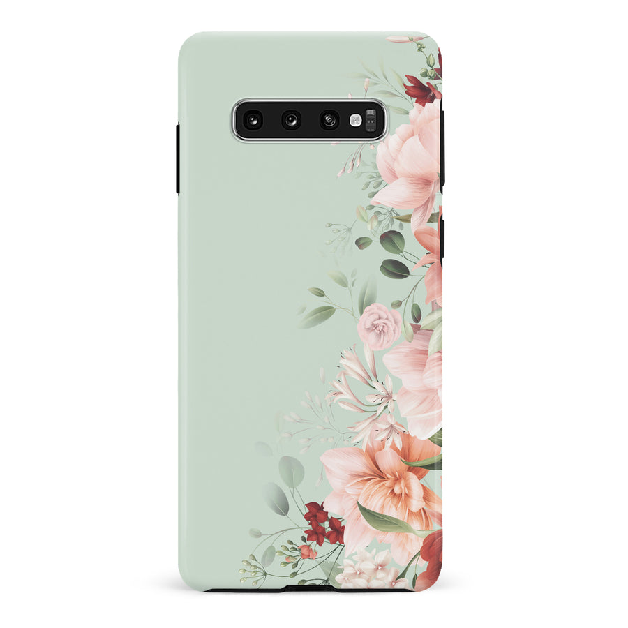 Samsung Galaxy S10 Plus half bloom phone case in green