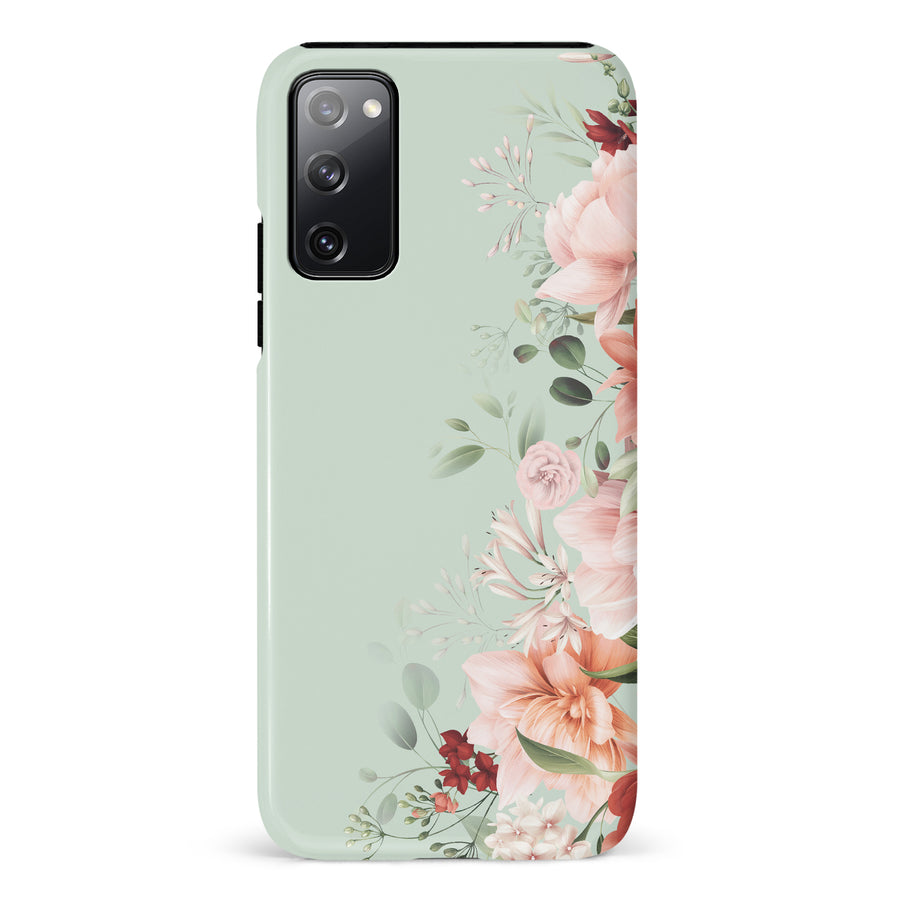 Samsung Galaxy S20 FE half bloom phone case in green