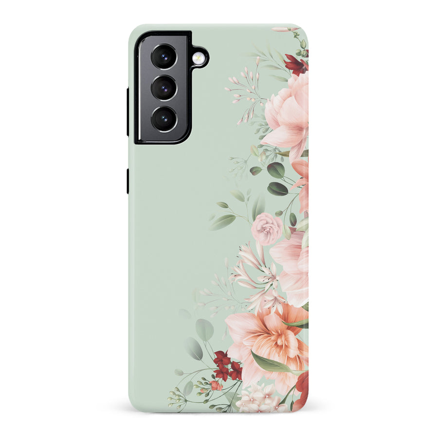 Samsung Galaxy S22 half bloom phone case in green