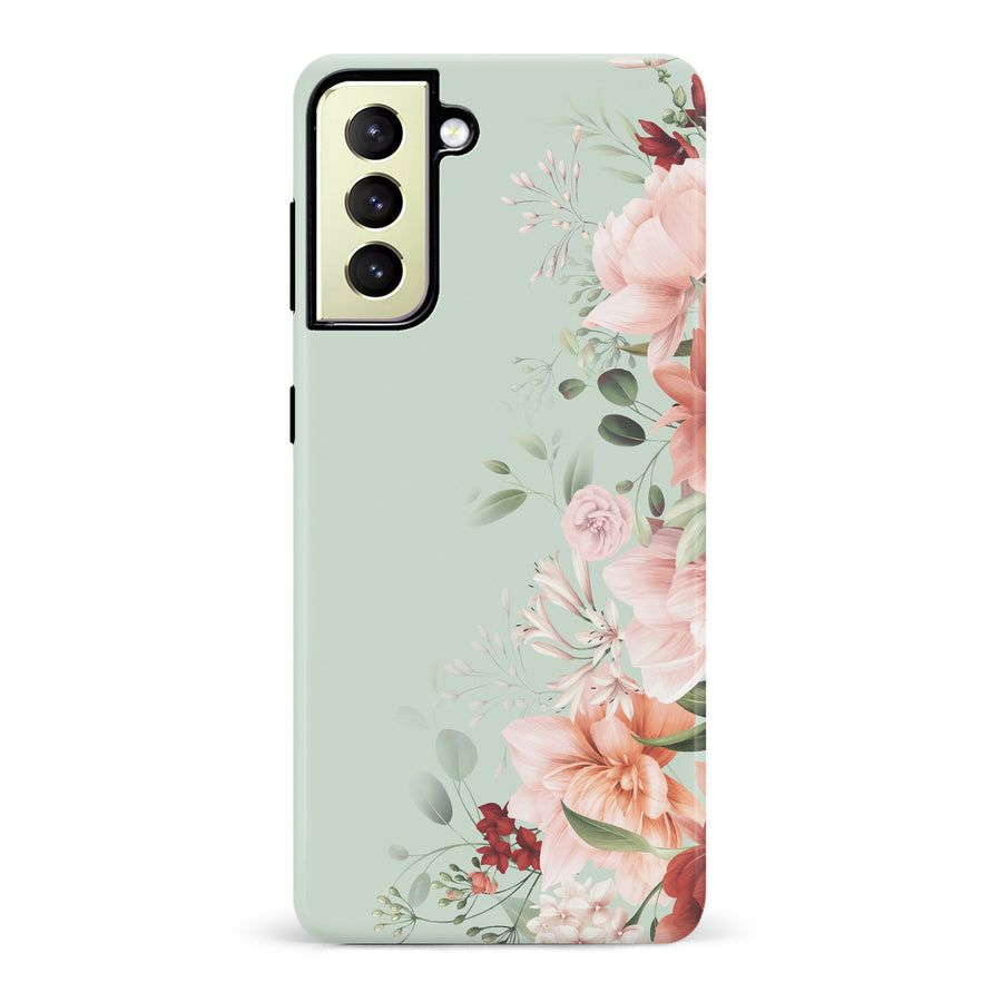 Samsung Galaxy S22 Plus half bloom phone case in green