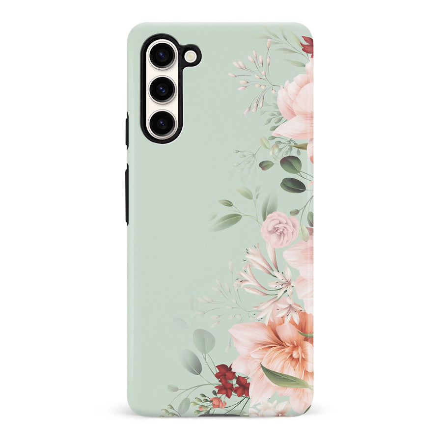 Samsung S23 Half Bloom Floral Phone Case - Green